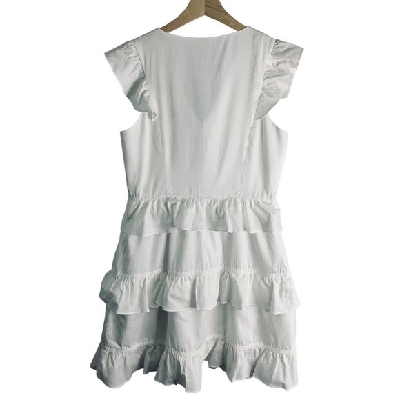 Gal Meets Glam Ann Ruffle Tiered Dress Womens Size 8 Soft White NWT $178 - Picture 15 of 16